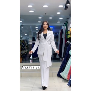 BEYAZ TAKIM CEKET VE PANTOLON