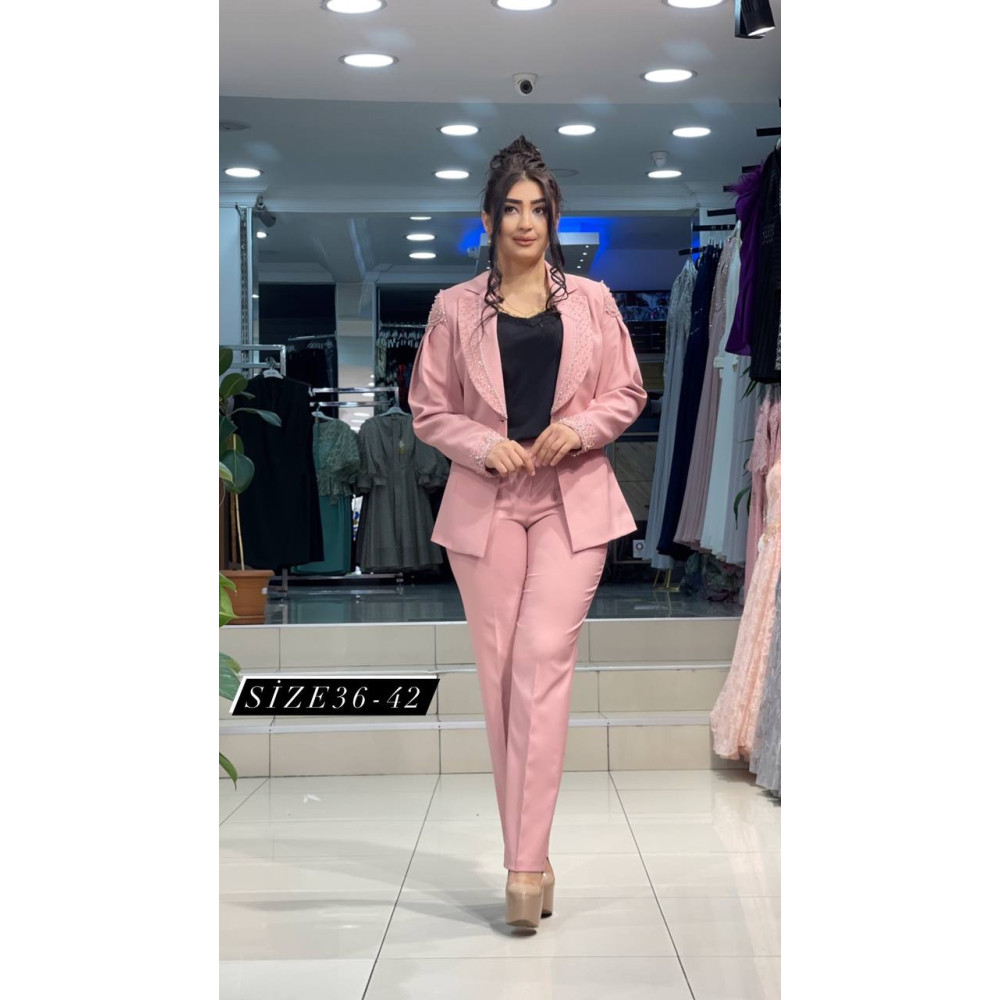 PEMBE TAKIM CEKET VE PANTOLON